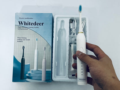 Whitedeer Electric toothbrushes Gifts Ideal for Adult Children and Couples Use USB Fast Charging Waterproof Toothbrush(White)