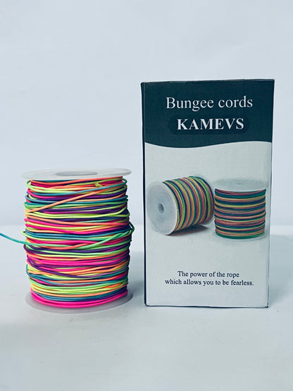 KAMEVS Bungee cords Elastic String for Bracelets, 1mm x 330 Feet Sturdy Rainbow Elastic Cord for Jewelry Making, Necklaces, Beading and Crafts
