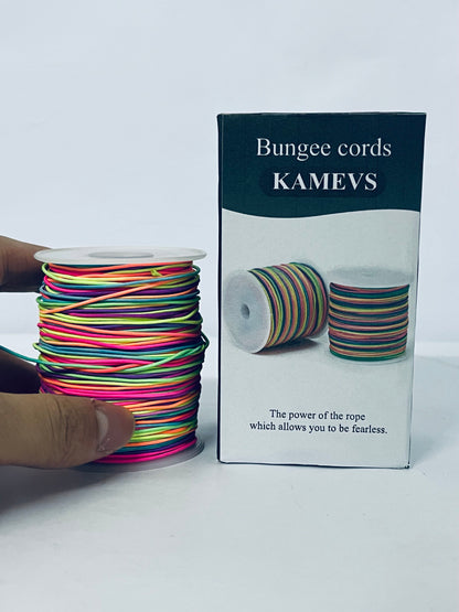 KAMEVS Bungee cords Elastic String for Bracelets, 1mm x 330 Feet Sturdy Rainbow Elastic Cord for Jewelry Making, Necklaces, Beading and Crafts