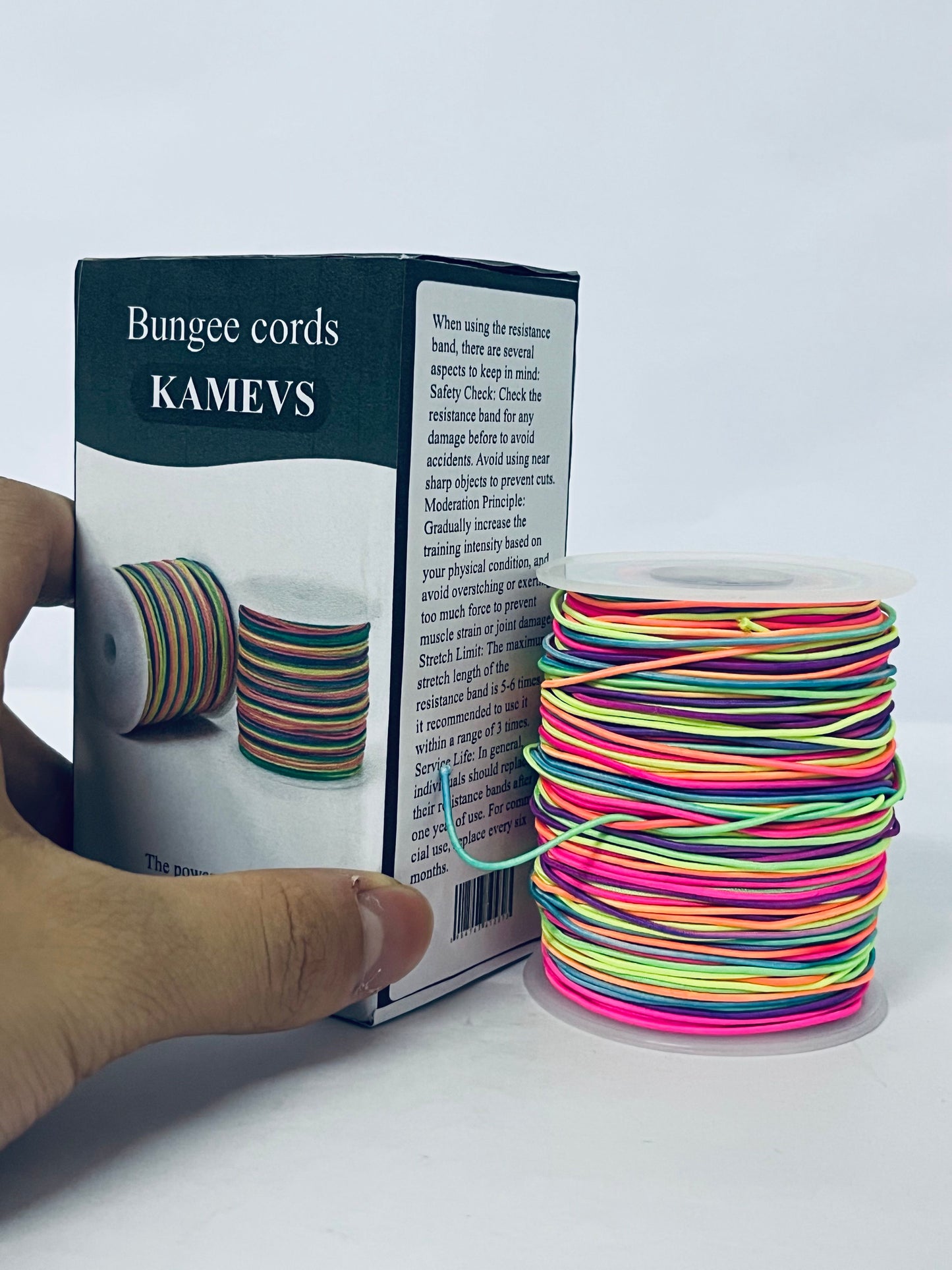 KAMEVS Bungee cords Elastic String for Bracelets, 1mm x 330 Feet Sturdy Rainbow Elastic Cord for Jewelry Making, Necklaces, Beading and Crafts