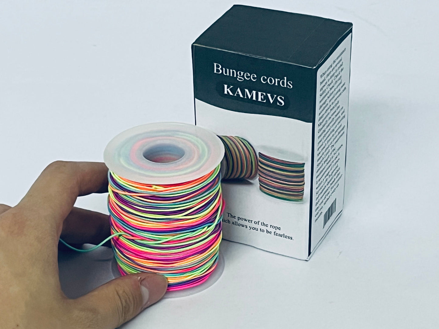 KAMEVS Bungee cords Elastic String for Bracelets, 1mm x 330 Feet Sturdy Rainbow Elastic Cord for Jewelry Making, Necklaces, Beading and Crafts