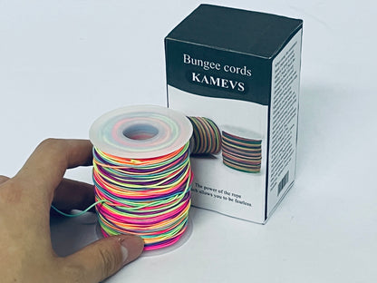KAMEVS Bungee cords Elastic String for Bracelets, 1mm x 330 Feet Sturdy Rainbow Elastic Cord for Jewelry Making, Necklaces, Beading and Crafts