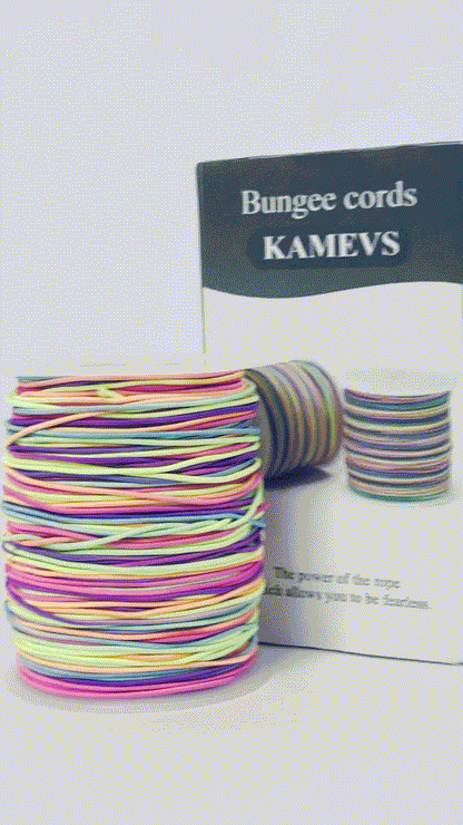 KAMEVS Bungee cords Elastic String for Bracelets, 1mm x 330 Feet Sturdy Rainbow Elastic Cord for Jewelry Making, Necklaces, Beading and Crafts