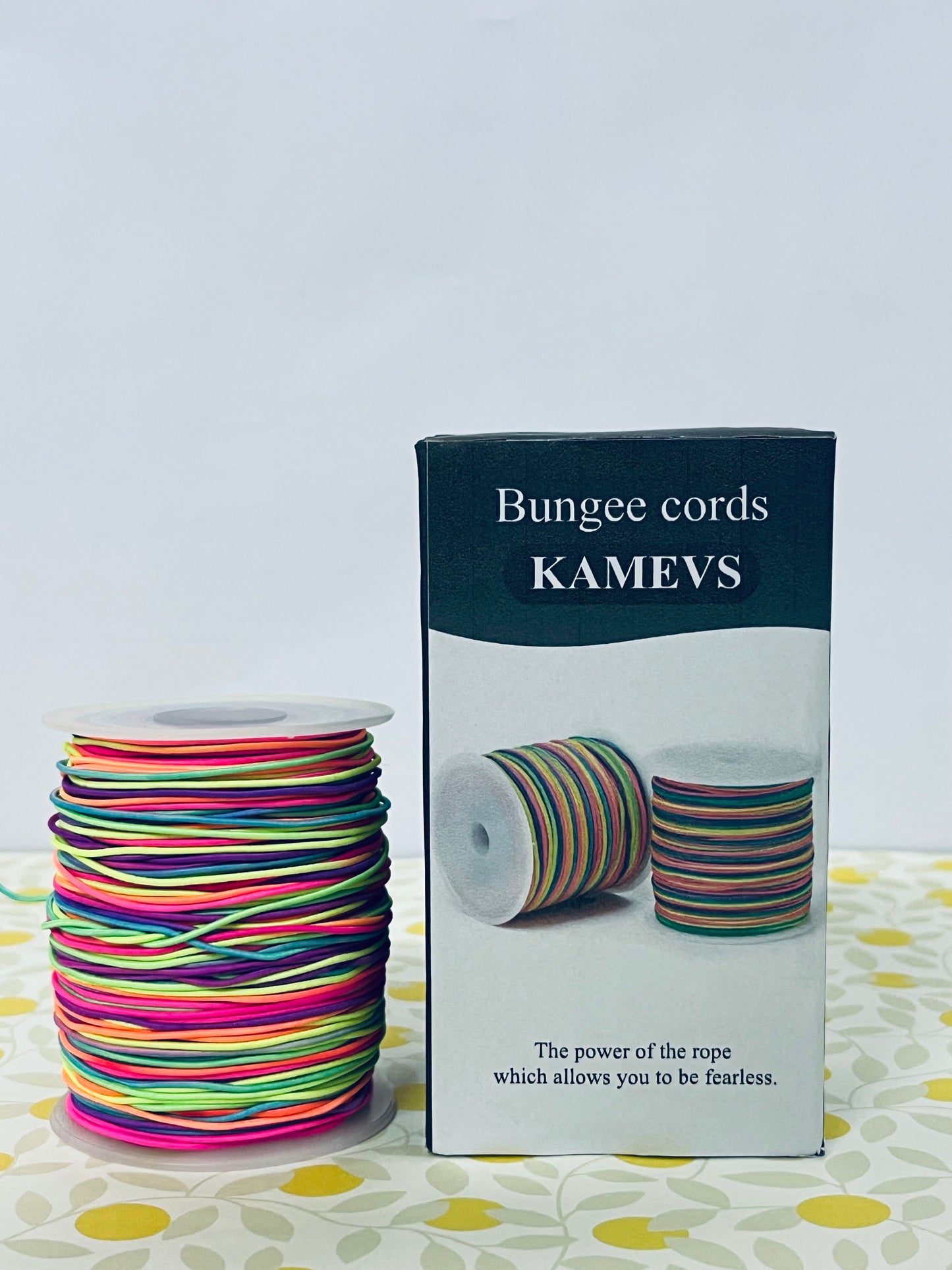 KAMEVS Bungee cords Elastic String for Bracelets, 1mm x 330 Feet Sturdy Rainbow Elastic Cord for Jewelry Making, Necklaces, Beading and Crafts
