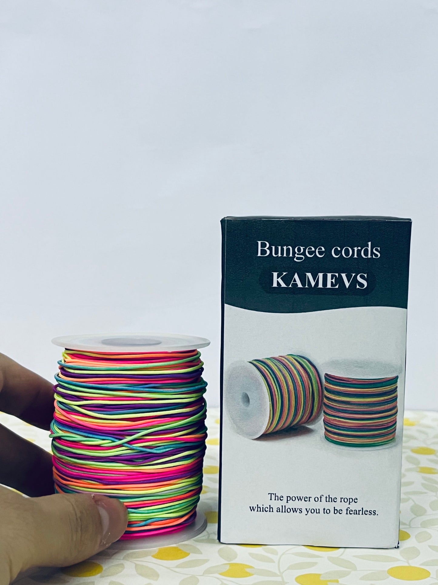 KAMEVS Bungee cords Elastic String for Bracelets, 1mm x 330 Feet Sturdy Rainbow Elastic Cord for Jewelry Making, Necklaces, Beading and Crafts