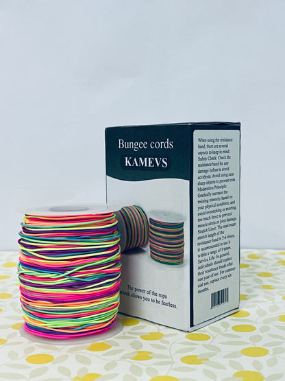 KAMEVS Bungee cords Elastic String for Bracelets, 1mm x 330 Feet Sturdy Rainbow Elastic Cord for Jewelry Making, Necklaces, Beading and Crafts