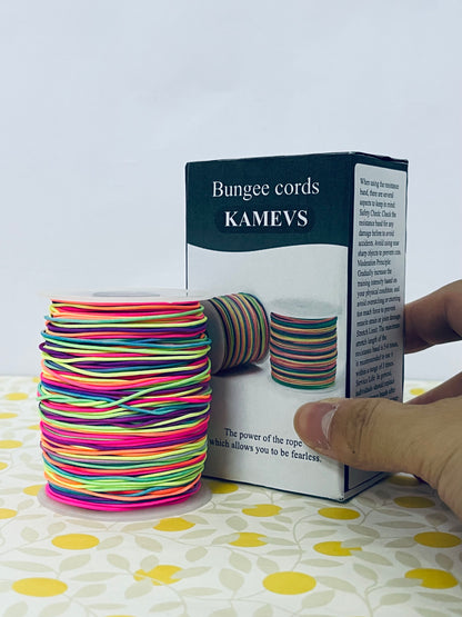 KAMEVS Bungee cords Elastic String for Bracelets, 1mm x 330 Feet Sturdy Rainbow Elastic Cord for Jewelry Making, Necklaces, Beading and Crafts