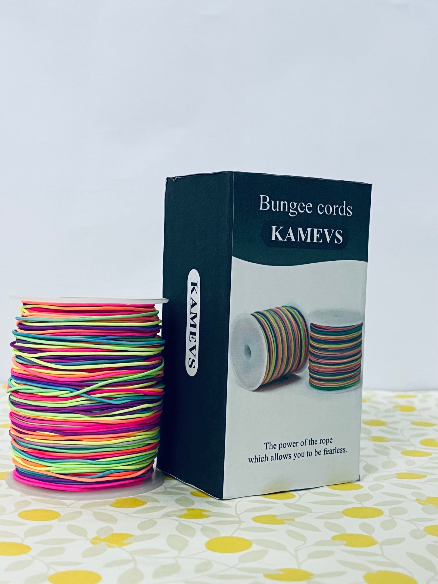 KAMEVS Bungee cords Elastic String for Bracelets, 1mm x 330 Feet Sturdy Rainbow Elastic Cord for Jewelry Making, Necklaces, Beading and Crafts