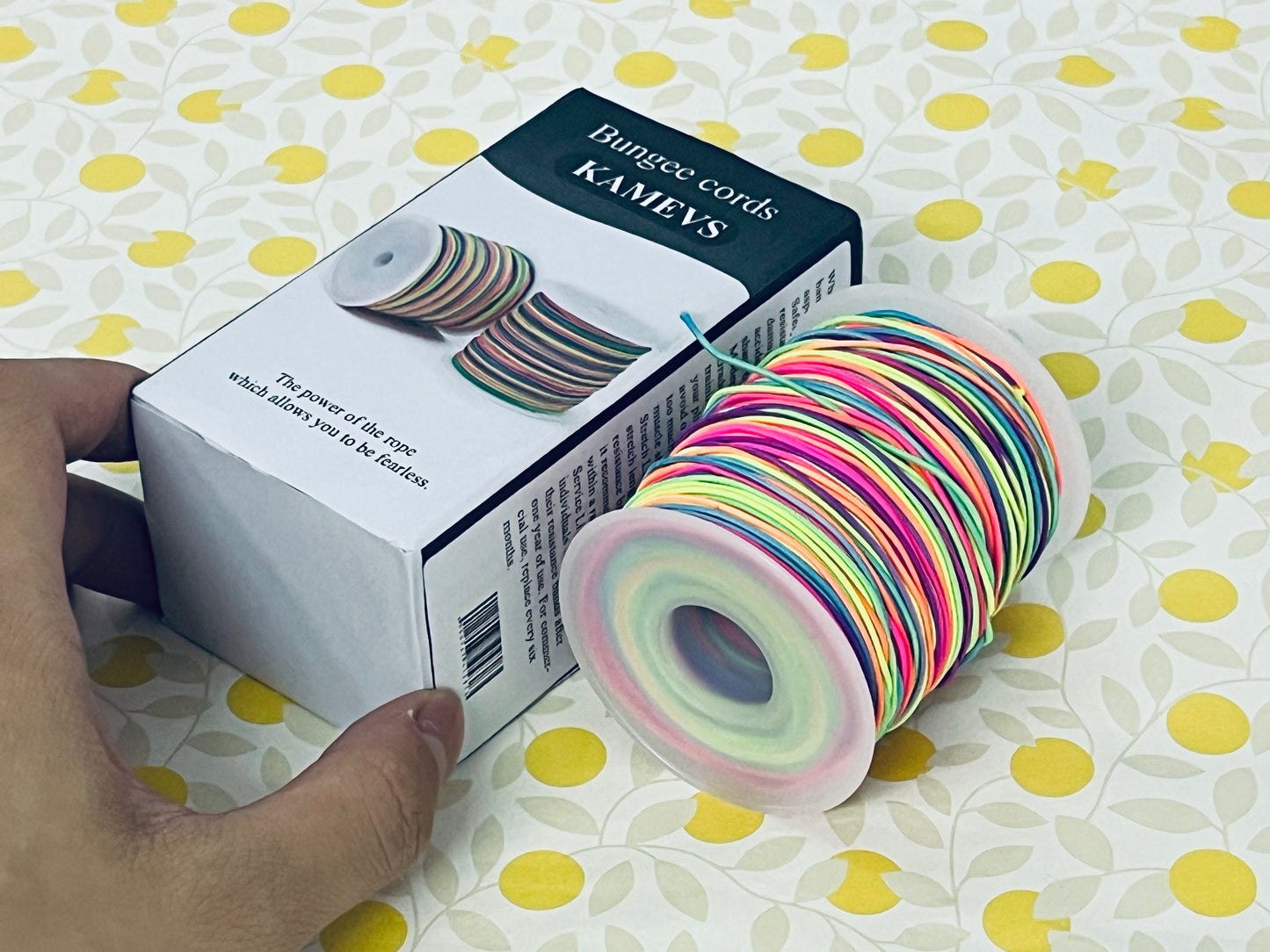 KAMEVS Bungee cords Elastic String for Bracelets, 1mm x 330 Feet Sturdy Rainbow Elastic Cord for Jewelry Making, Necklaces, Beading and Crafts