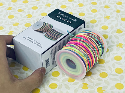 KAMEVS Bungee cords Elastic String for Bracelets, 1mm x 330 Feet Sturdy Rainbow Elastic Cord for Jewelry Making, Necklaces, Beading and Crafts