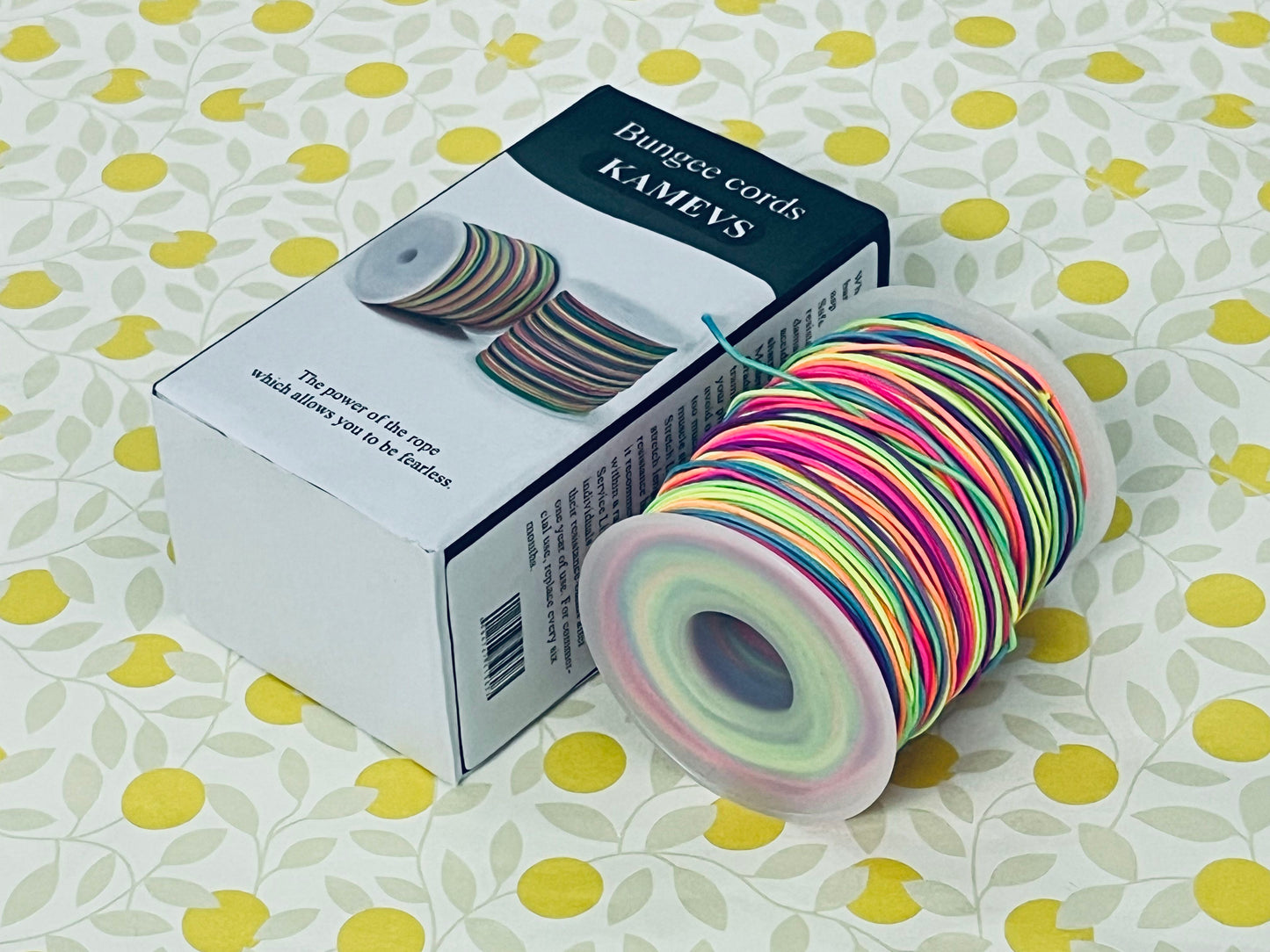 KAMEVS Bungee cords Elastic String for Bracelets, 1mm x 330 Feet Sturdy Rainbow Elastic Cord for Jewelry Making, Necklaces, Beading and Crafts