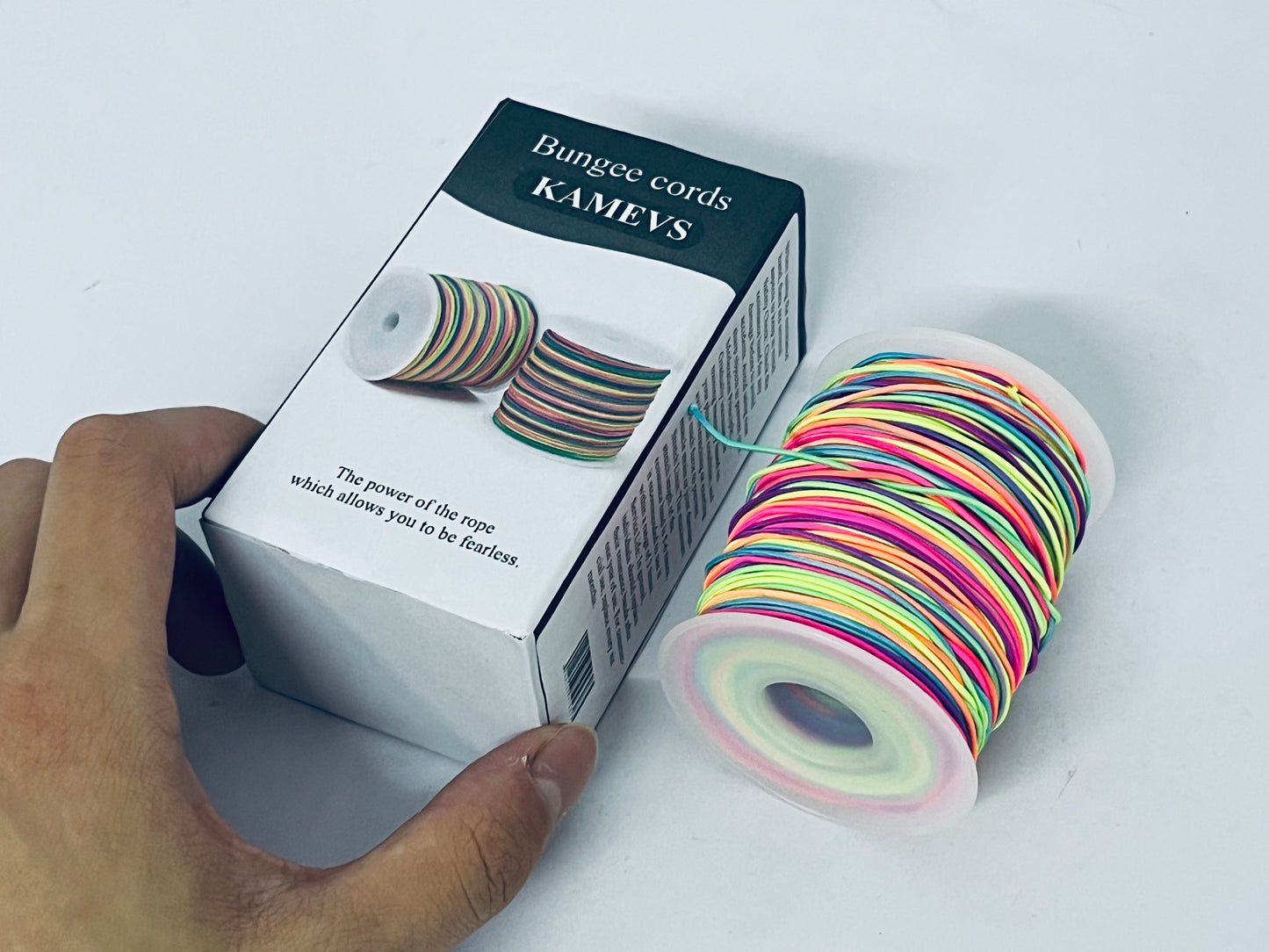 KAMEVS Bungee cords Elastic String for Bracelets, 1mm x 330 Feet Sturdy Rainbow Elastic Cord for Jewelry Making, Necklaces, Beading and Crafts