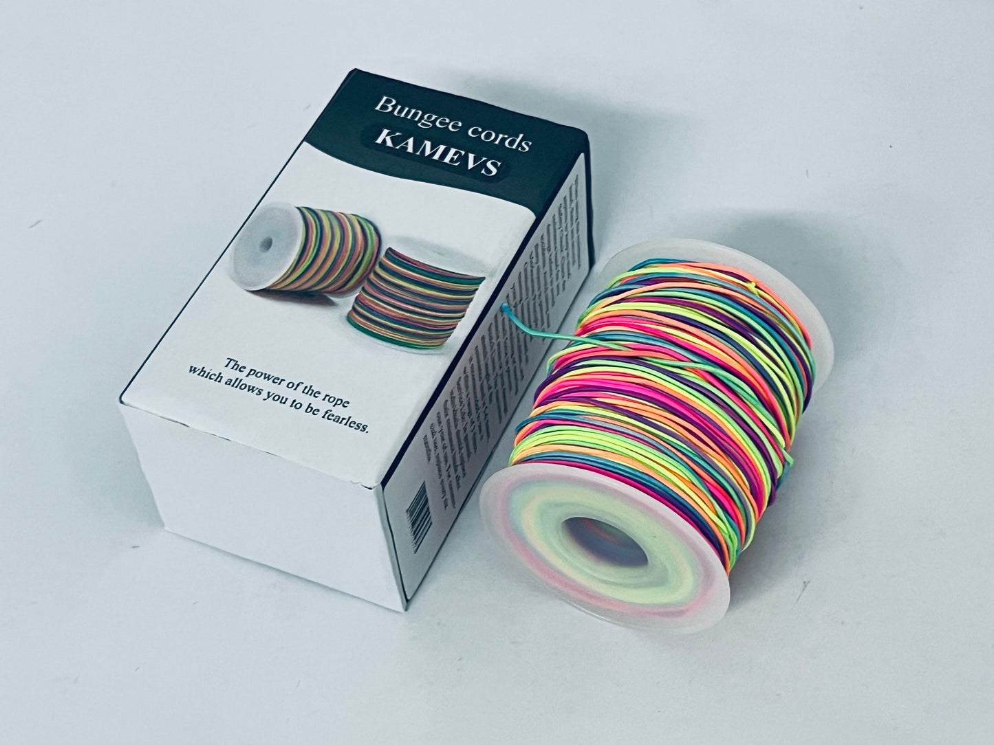 KAMEVS Bungee cords Elastic String for Bracelets, 1mm x 330 Feet Sturdy Rainbow Elastic Cord for Jewelry Making, Necklaces, Beading and Crafts