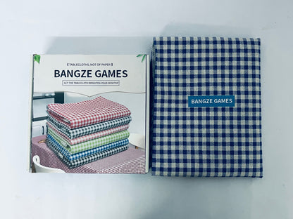 BANGZE GAMES Tablecloths, not of paper Rectangle Plastic Tablecloth 54 x 108 Inches Premium Royal Blue Checkered Decorative Table Cover for Baby Shower, Birthday, Wedding, Indoor and Outdoor use