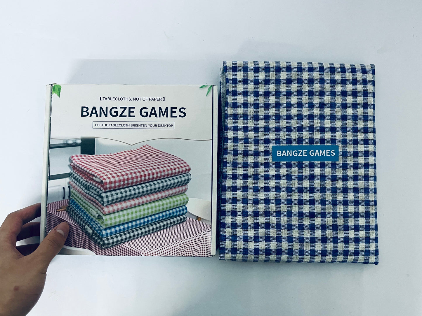 BANGZE GAMES Tablecloths, not of paper Rectangle Plastic Tablecloth 54 x 108 Inches Premium Royal Blue Checkered Decorative Table Cover for Baby Shower, Birthday, Wedding, Indoor and Outdoor use