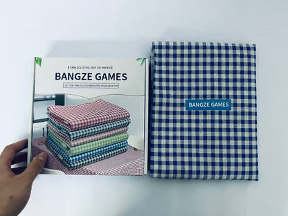 BANGZE GAMES Tablecloths, not of paper Rectangle Plastic Tablecloth 54 x 108 Inches Premium Royal Blue Checkered Decorative Table Cover for Baby Shower, Birthday, Wedding, Indoor and Outdoor use