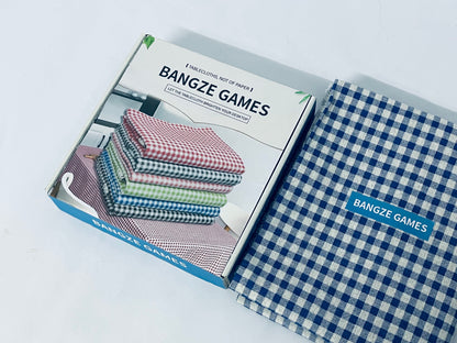 BANGZE GAMES Tablecloths, not of paper Rectangle Plastic Tablecloth 54 x 108 Inches Premium Royal Blue Checkered Decorative Table Cover for Baby Shower, Birthday, Wedding, Indoor and Outdoor use