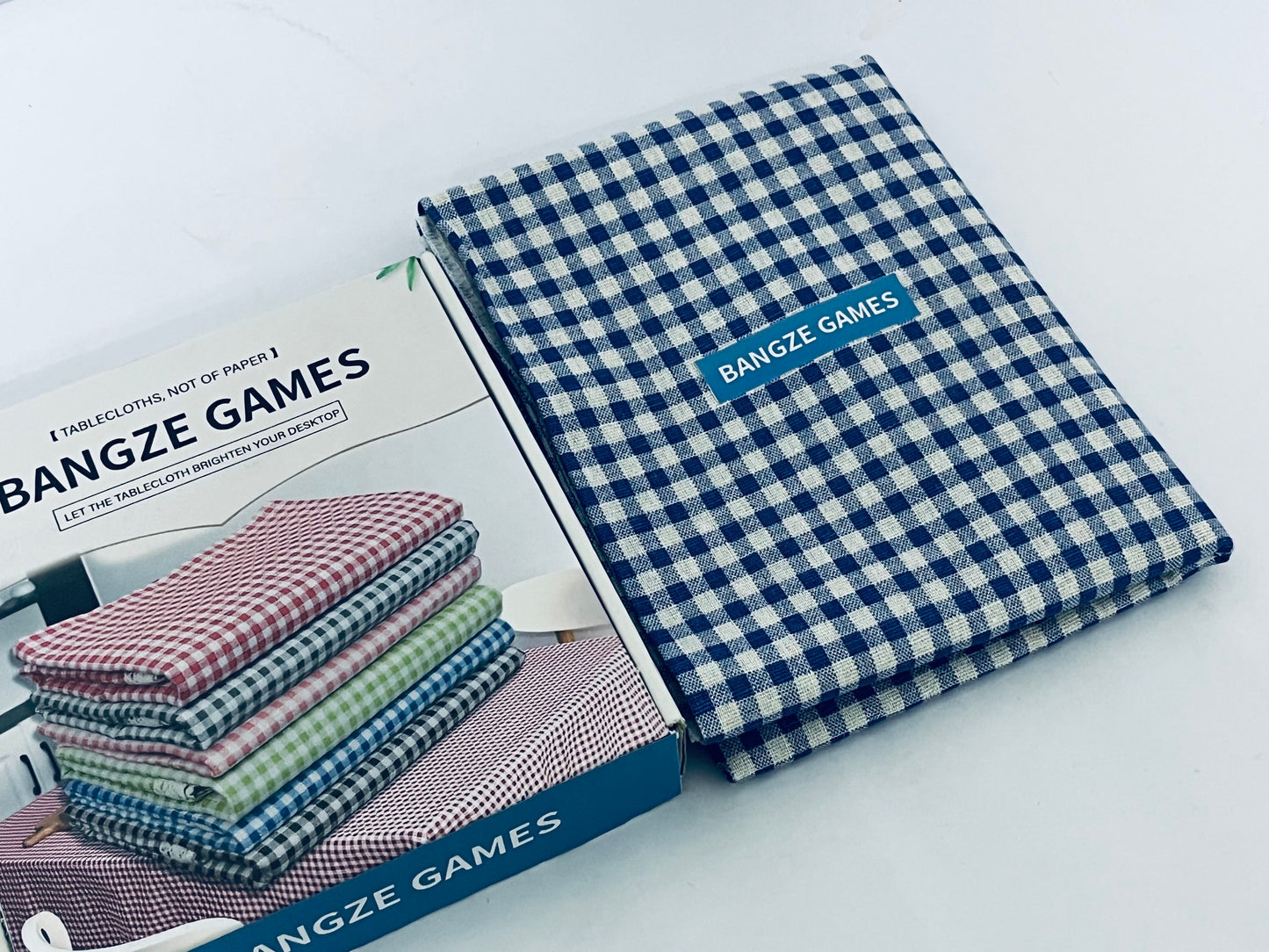 BANGZE GAMES Tablecloths, not of paper Rectangle Plastic Tablecloth 54 x 108 Inches Premium Royal Blue Checkered Decorative Table Cover for Baby Shower, Birthday, Wedding, Indoor and Outdoor use