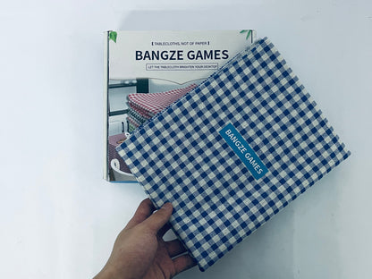 BANGZE GAMES Tablecloths, not of paper Rectangle Plastic Tablecloth 54 x 108 Inches Premium Royal Blue Checkered Decorative Table Cover for Baby Shower, Birthday, Wedding, Indoor and Outdoor use