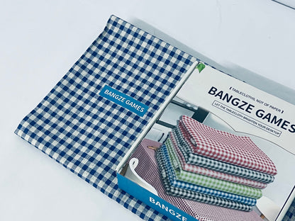 BANGZE GAMES Tablecloths, not of paper Rectangle Plastic Tablecloth 54 x 108 Inches Premium Royal Blue Checkered Decorative Table Cover for Baby Shower, Birthday, Wedding, Indoor and Outdoor use