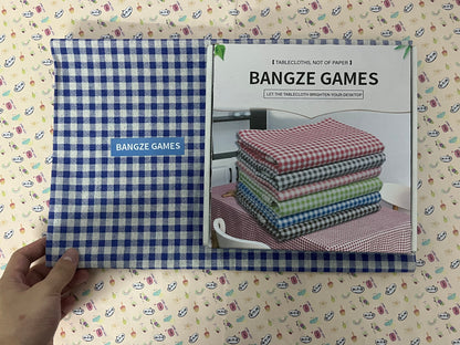 BANGZE GAMES Tablecloths, not of paper Rectangle Plastic Tablecloth 54 x 108 Inches Premium Royal Blue Checkered Decorative Table Cover for Baby Shower, Birthday, Wedding, Indoor and Outdoor use