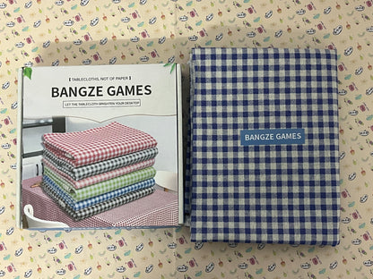 BANGZE GAMES Tablecloths, not of paper Rectangle Plastic Tablecloth 54 x 108 Inches Premium Royal Blue Checkered Decorative Table Cover for Baby Shower, Birthday, Wedding, Indoor and Outdoor use