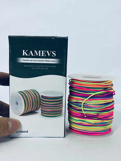 KAMEVS Cord Elastic String for Bracelets, 1mm x 330 Feet Sturdy Rainbow Elastic Cord for Jewelry Making, Necklaces, Beading and Crafts