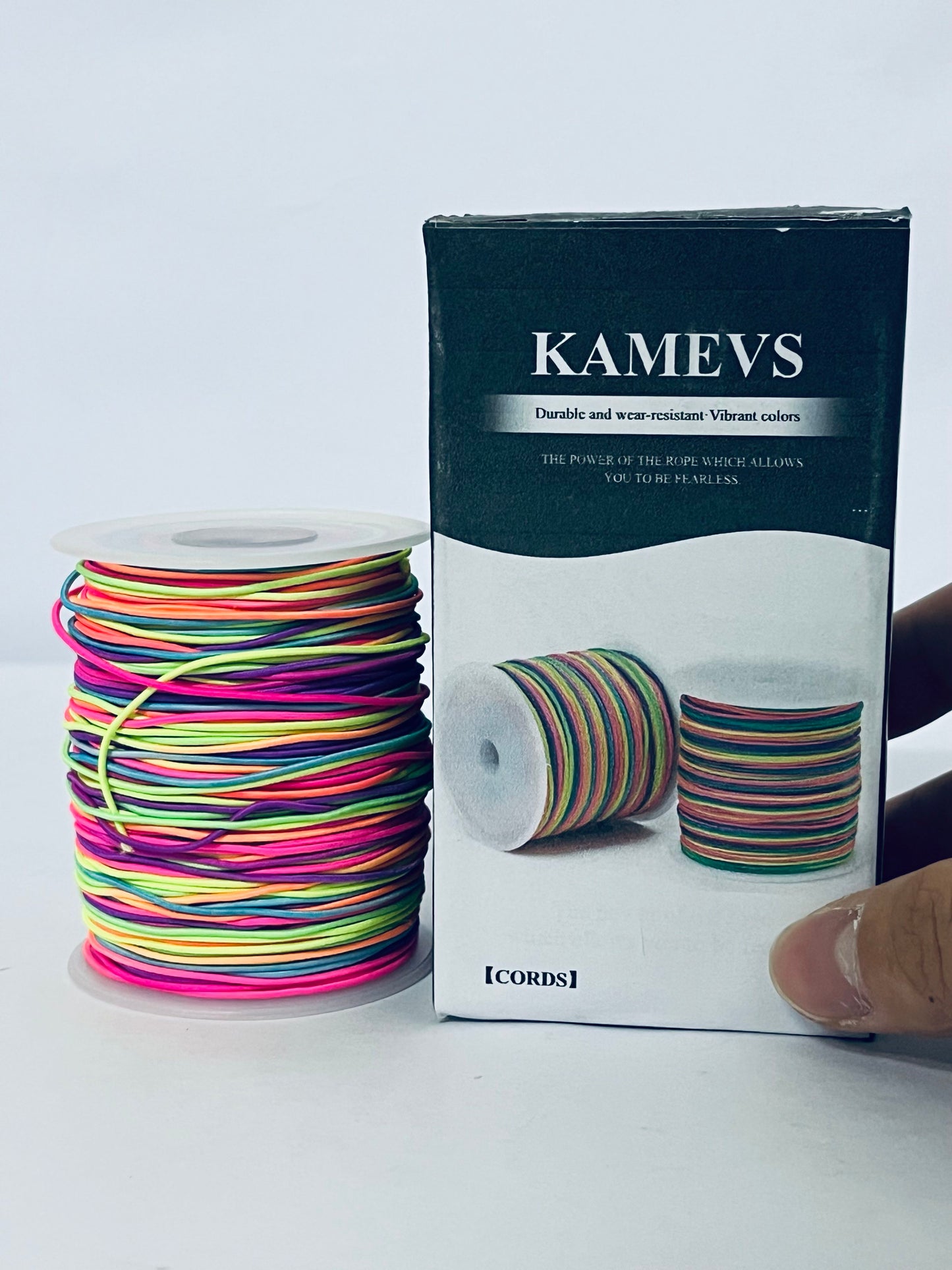 KAMEVS Cord Elastic String for Bracelets, 1mm x 330 Feet Sturdy Rainbow Elastic Cord for Jewelry Making, Necklaces, Beading and Crafts