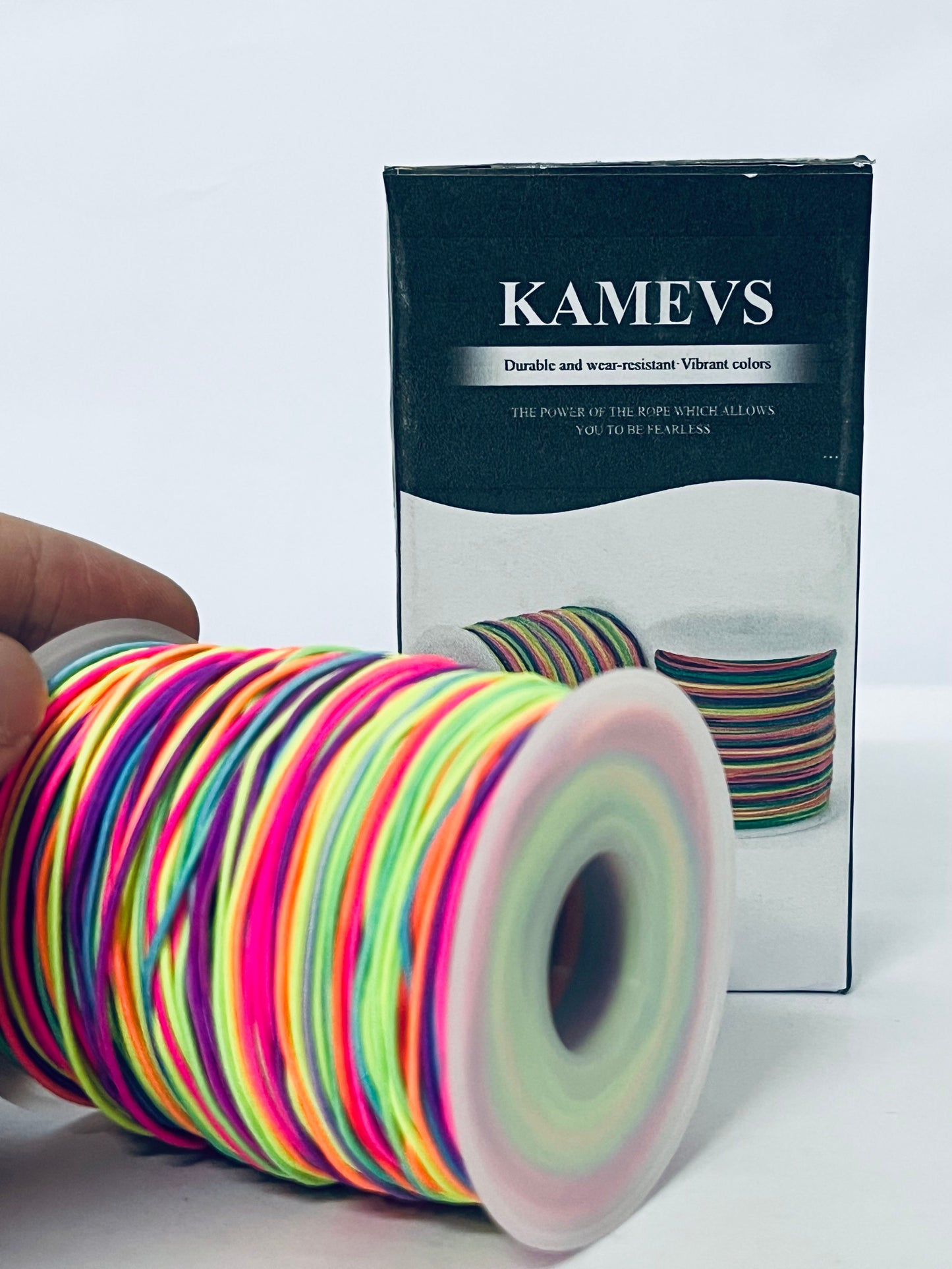 KAMEVS Cord Elastic String for Bracelets, 1mm x 330 Feet Sturdy Rainbow Elastic Cord for Jewelry Making, Necklaces, Beading and Crafts