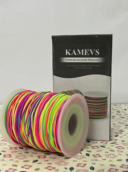 KAMEVS Cord Elastic String for Bracelets, 1mm x 330 Feet Sturdy Rainbow Elastic Cord for Jewelry Making, Necklaces, Beading and Crafts