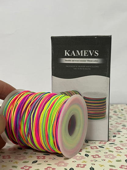KAMEVS Cord Elastic String for Bracelets, 1mm x 330 Feet Sturdy Rainbow Elastic Cord for Jewelry Making, Necklaces, Beading and Crafts