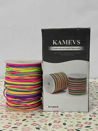 KAMEVS Cord Elastic String for Bracelets, 1mm x 330 Feet Sturdy Rainbow Elastic Cord for Jewelry Making, Necklaces, Beading and Crafts