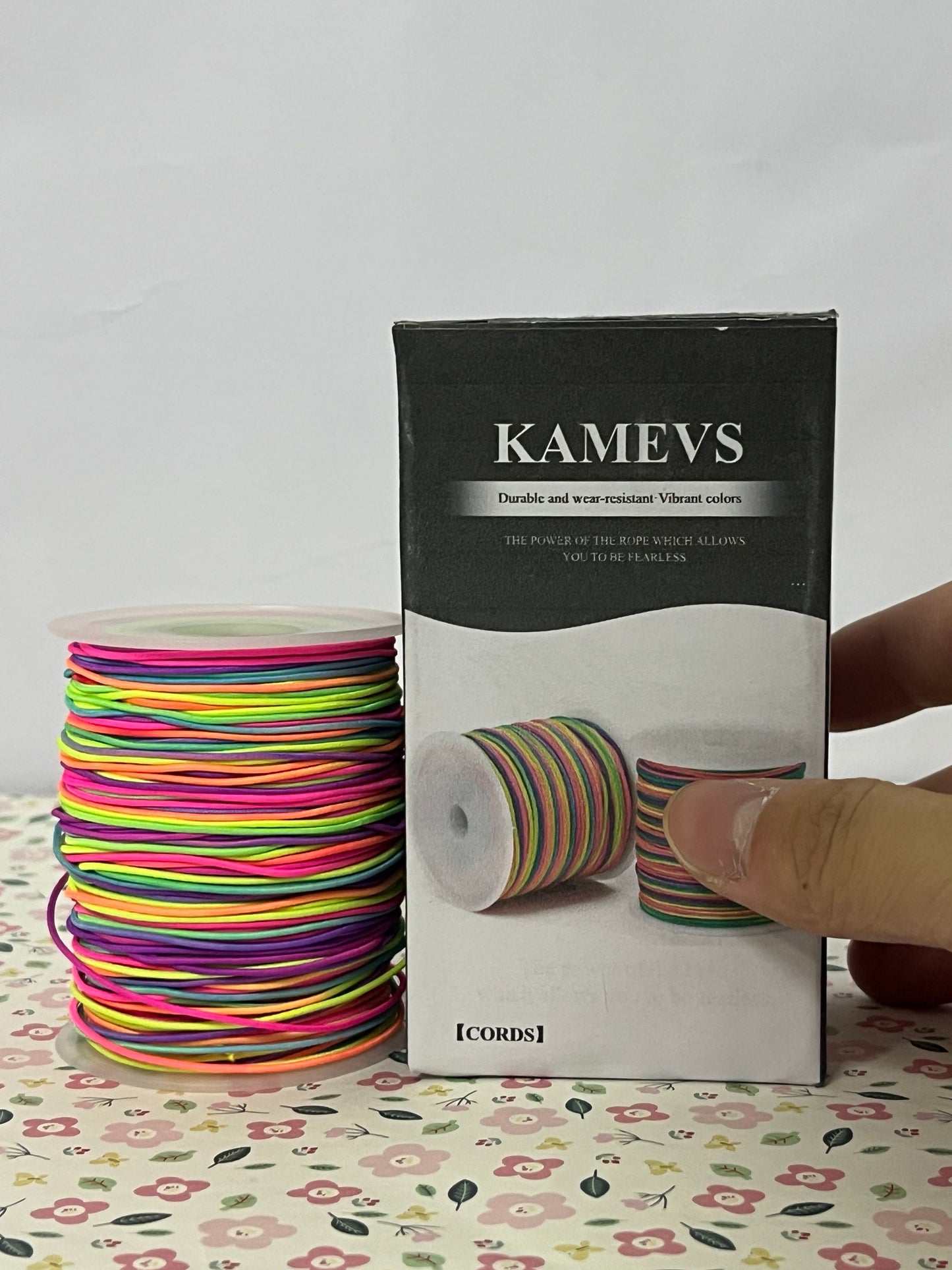 KAMEVS Cord Elastic String for Bracelets, 1mm x 330 Feet Sturdy Rainbow Elastic Cord for Jewelry Making, Necklaces, Beading and Crafts