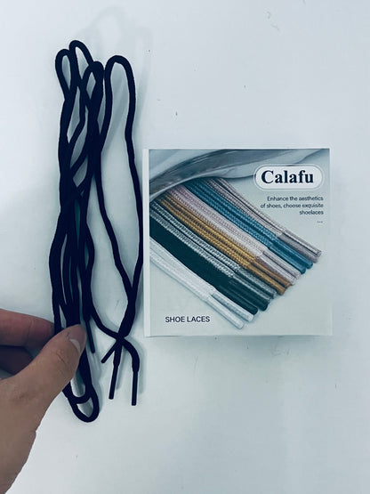 Calafu 5 Pairs Round Shoe laces Outdoor Work & Hiking Shoe Laces for Boots