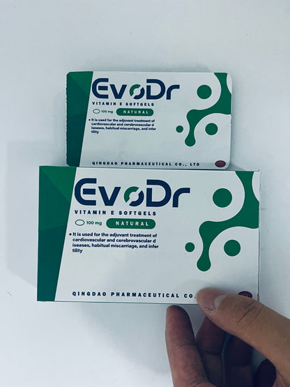 EvoDr Natural Vitamin E Softgels, 100mg | Antioxidant Support for Skin & Immune Health, Easy-to-Swallow Supplement