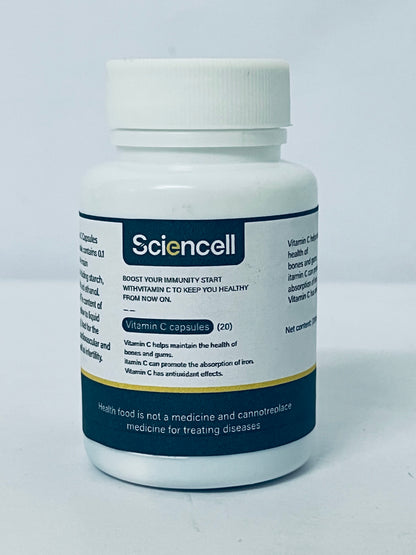 Sciencell Vitamin C 1000mg Capsules - Extra Strength Vegan Vitamin C for Daily Antioxidant & Immune Support - Non-GMO