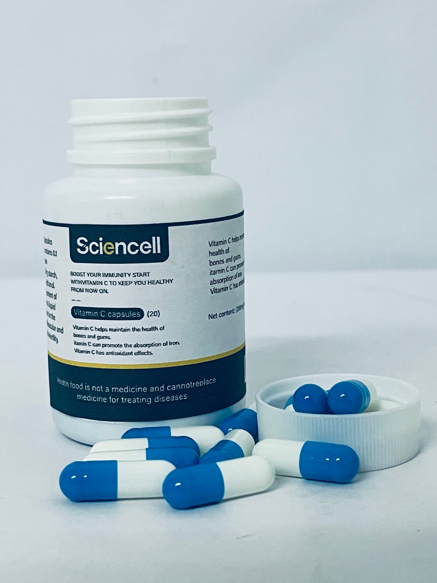 Sciencell Vitamin C 1000mg Capsules - Extra Strength Vegan Vitamin C for Daily Antioxidant & Immune Support - Non-GMO