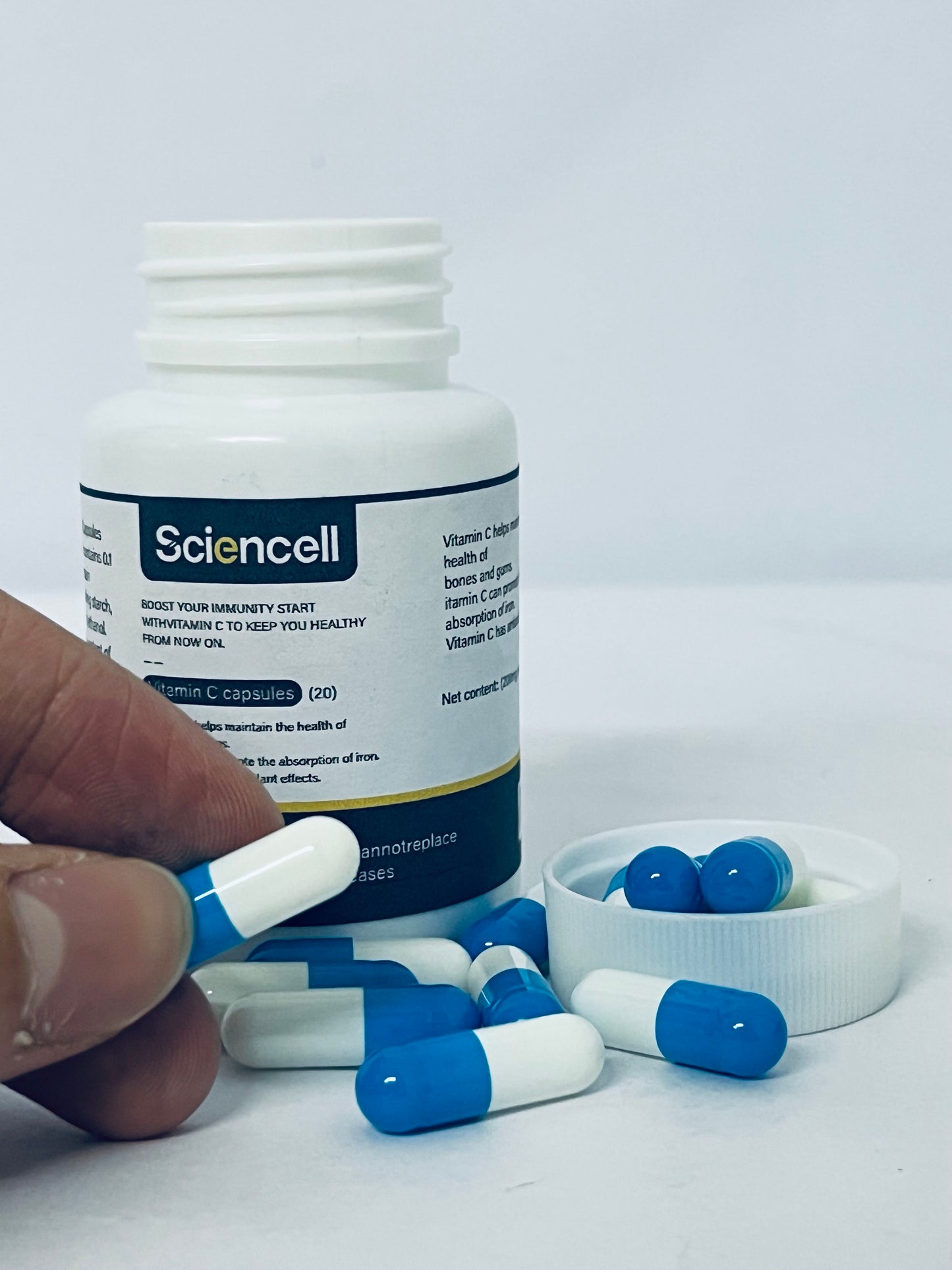 Sciencell Vitamin C 1000mg Capsules - Extra Strength Vegan Vitamin C for Daily Antioxidant & Immune Support - Non-GMO