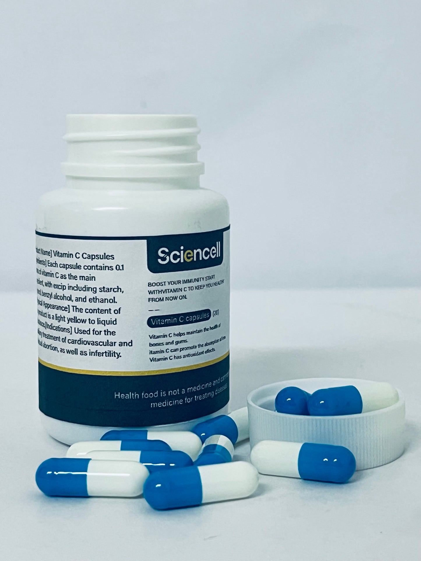 Sciencell Vitamin C 1000mg Capsules - Extra Strength Vegan Vitamin C for Daily Antioxidant & Immune Support - Non-GMO