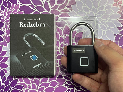 Redzebra Electronic locks Intelligent Fingerprint Password Lock Durable Keyless Suitcase and Cabinet Lock Black Fingerprint Capacity for Luggage and Outdoor Use