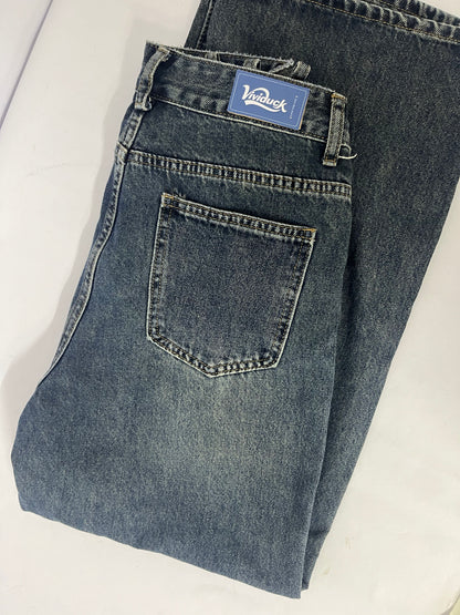 Vividuck  Non-Stretch Regular Fit Straight-Leg Denim Pants Jeans