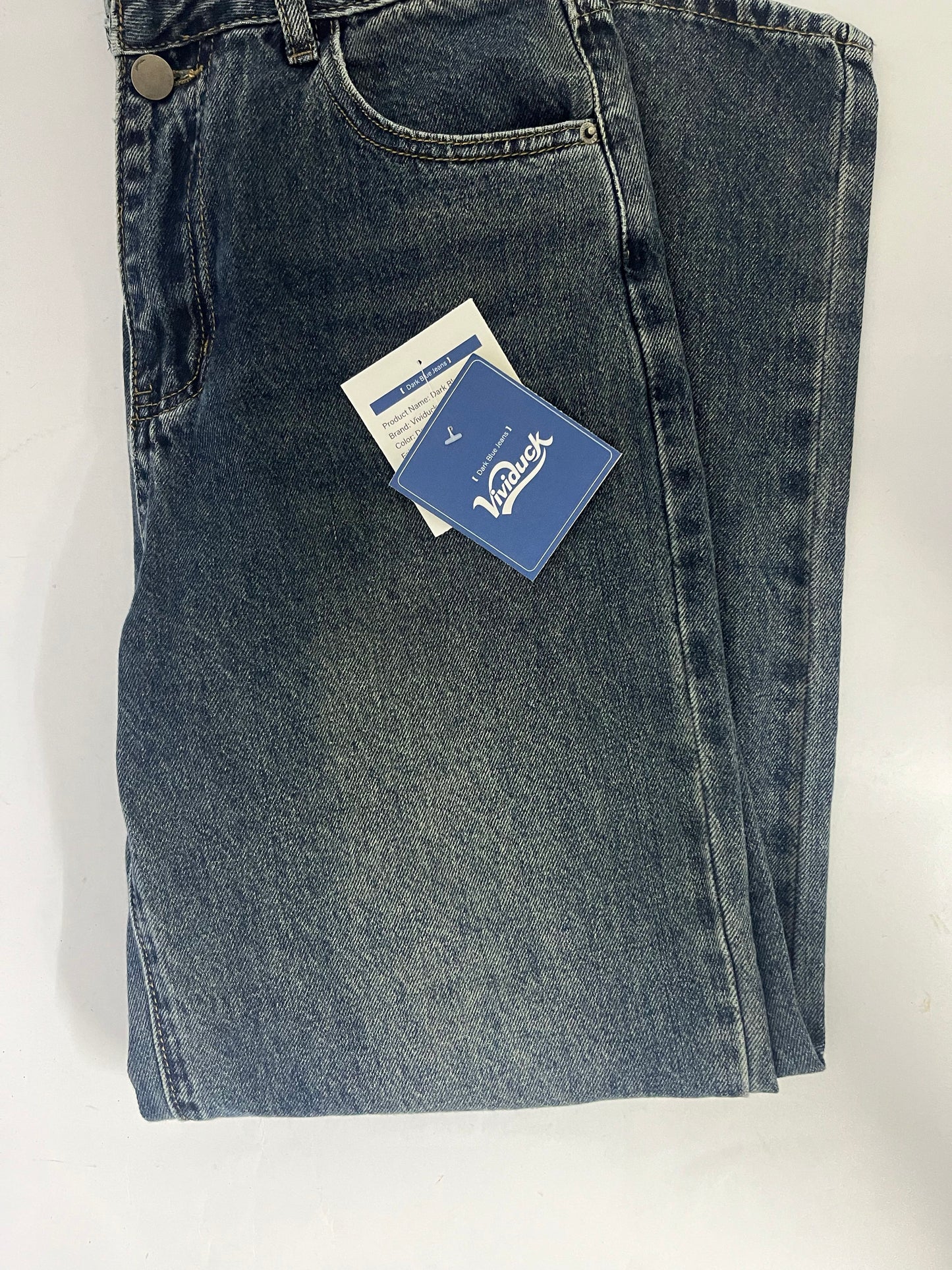 Vividuck  Non-Stretch Regular Fit Straight-Leg Denim Pants Jeans