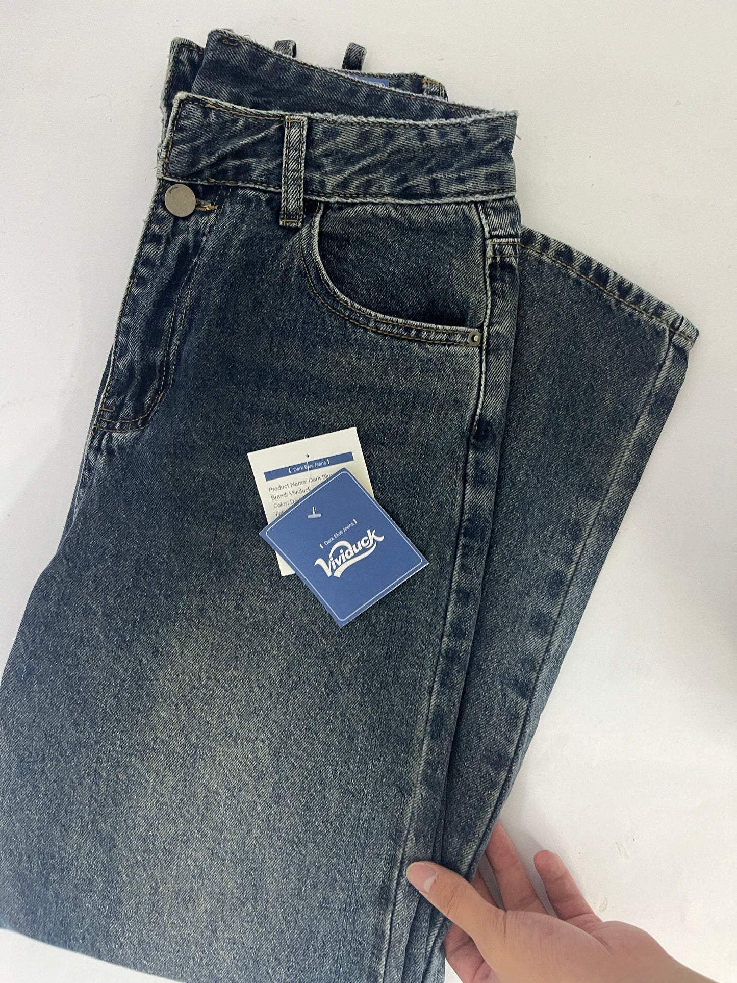 Vividuck  Non-Stretch Regular Fit Straight-Leg Denim Pants Jeans