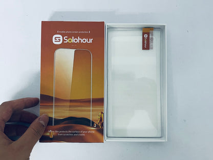 Solohour Tempered Glass Screen, 9H Hardness Anti-Scratch, Shockproof, HD Clear, Full Coverage, 2-Pack