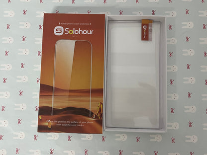 Solohour Tempered Glass Screen, 9H Hardness Anti-Scratch, Shockproof, HD Clear, Full Coverage, 2-Pack