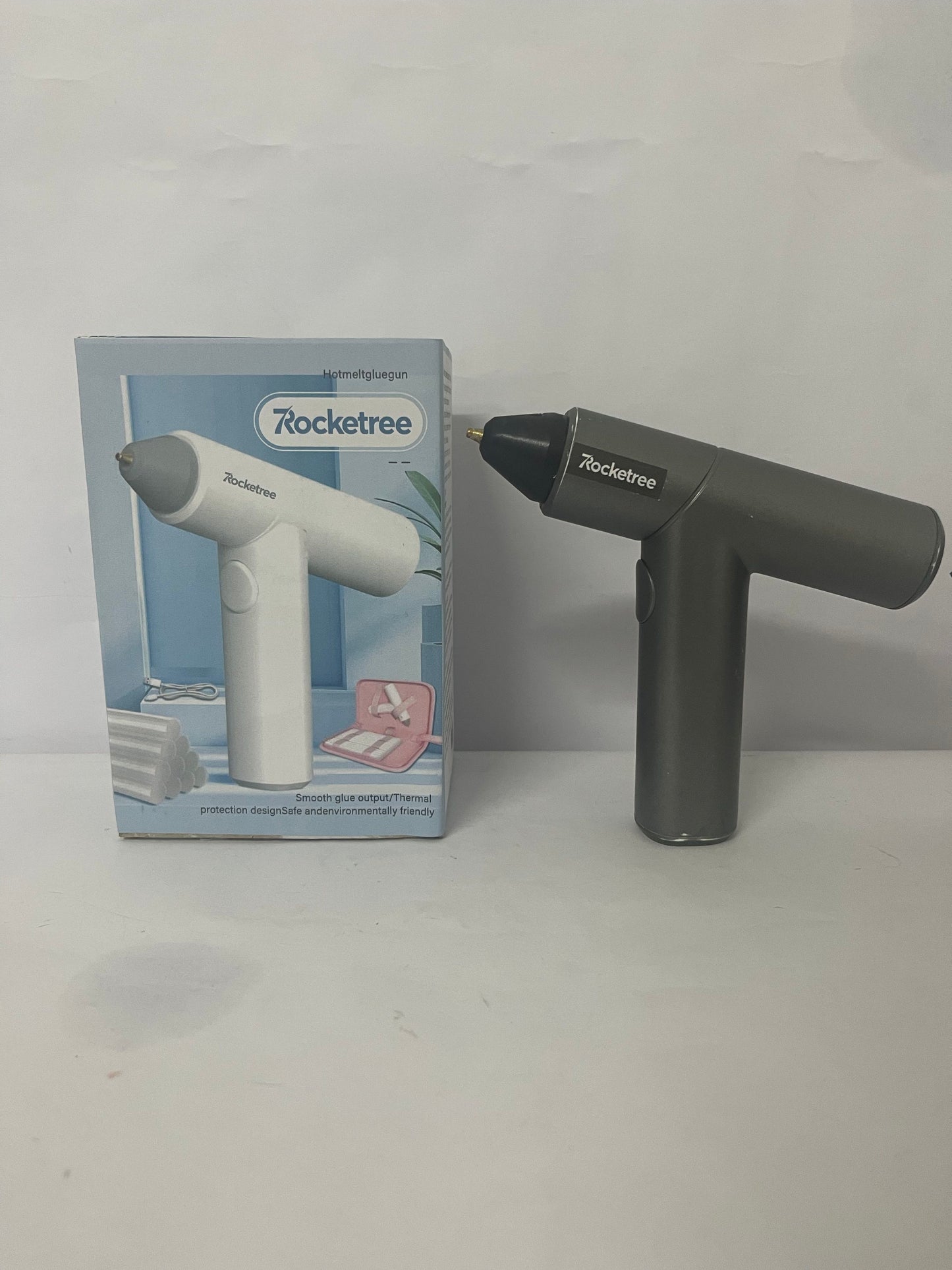 Rocketree Hot Glue Gun Kit, 30s Fast Heating, Mini Glue Gun, Compact & Portable with 2500mAh Built-in Battery, Auto Shut-Off, Ideal for DIY, School Crafts & Repairs