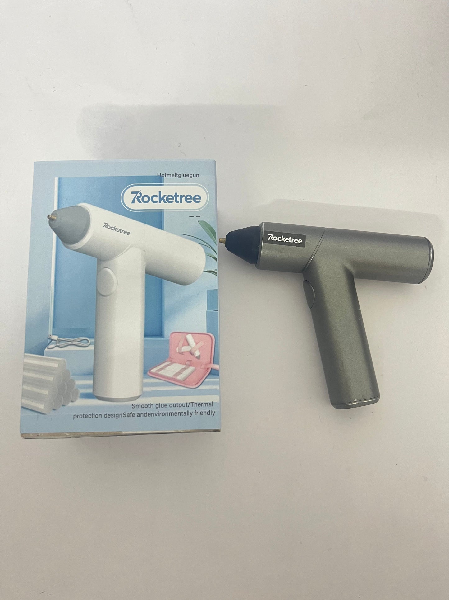 Rocketree Hot Glue Gun Kit, 30s Fast Heating, Mini Glue Gun, Compact & Portable with 2500mAh Built-in Battery, Auto Shut-Off, Ideal for DIY, School Crafts & Repairs