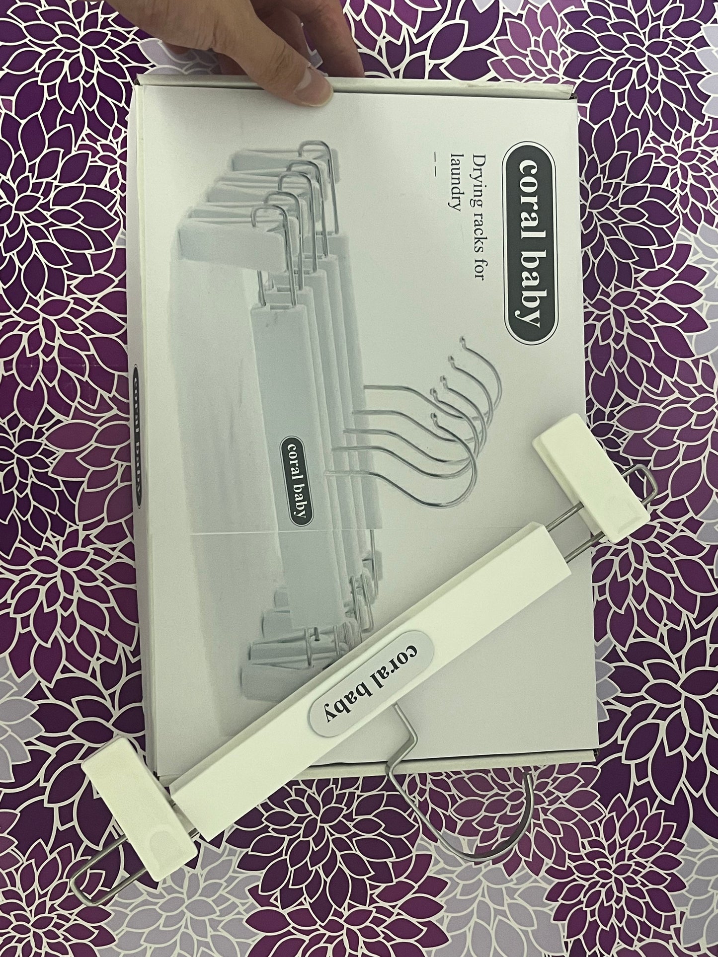 coral baby Drying racks for laundry Hanger with Clips Anti Rust Hook