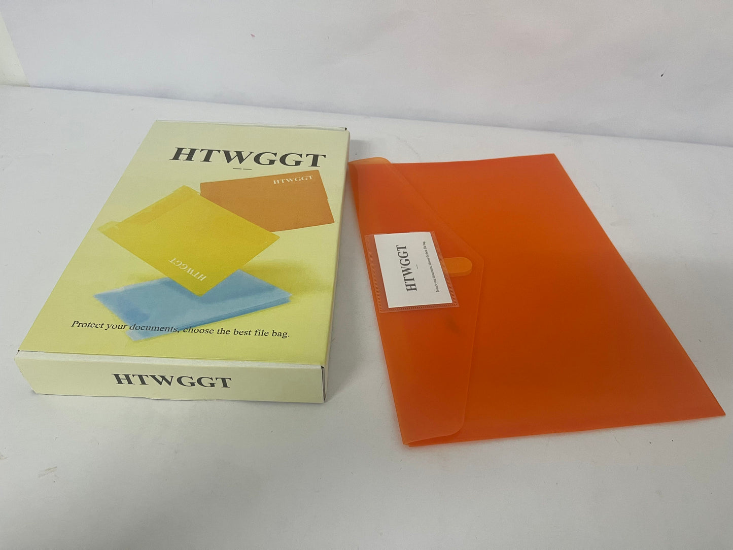 HTWGGT File pockets for stationery use Clear A4 Files Envelope | Plastic Document Pockets with Snap Button, Great for Office(Orange)