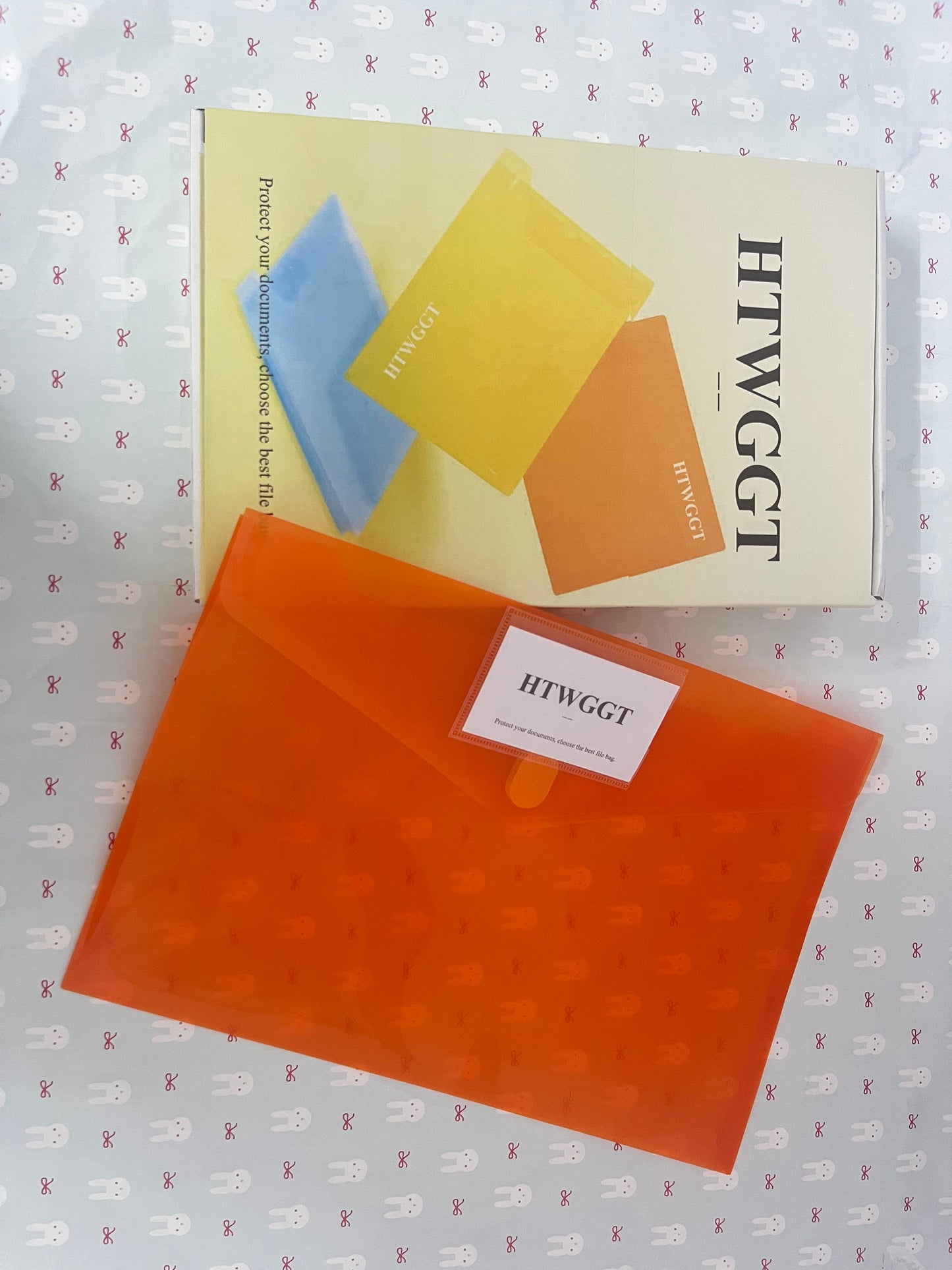 HTWGGT File pockets for stationery use Clear A4 Files Envelope | Plastic Document Pockets with Snap Button, Great for Office(Orange)